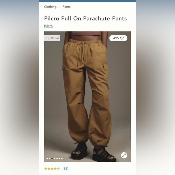 Anthropologie Pilcro Pull-On Parachute Pants - Bronze - Picture 3 of 8